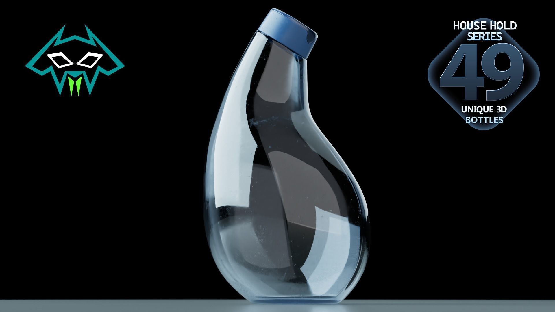 House Hold Series - 49 Unique 3D Bottles - 5th Batch Low-poly 3D model_7