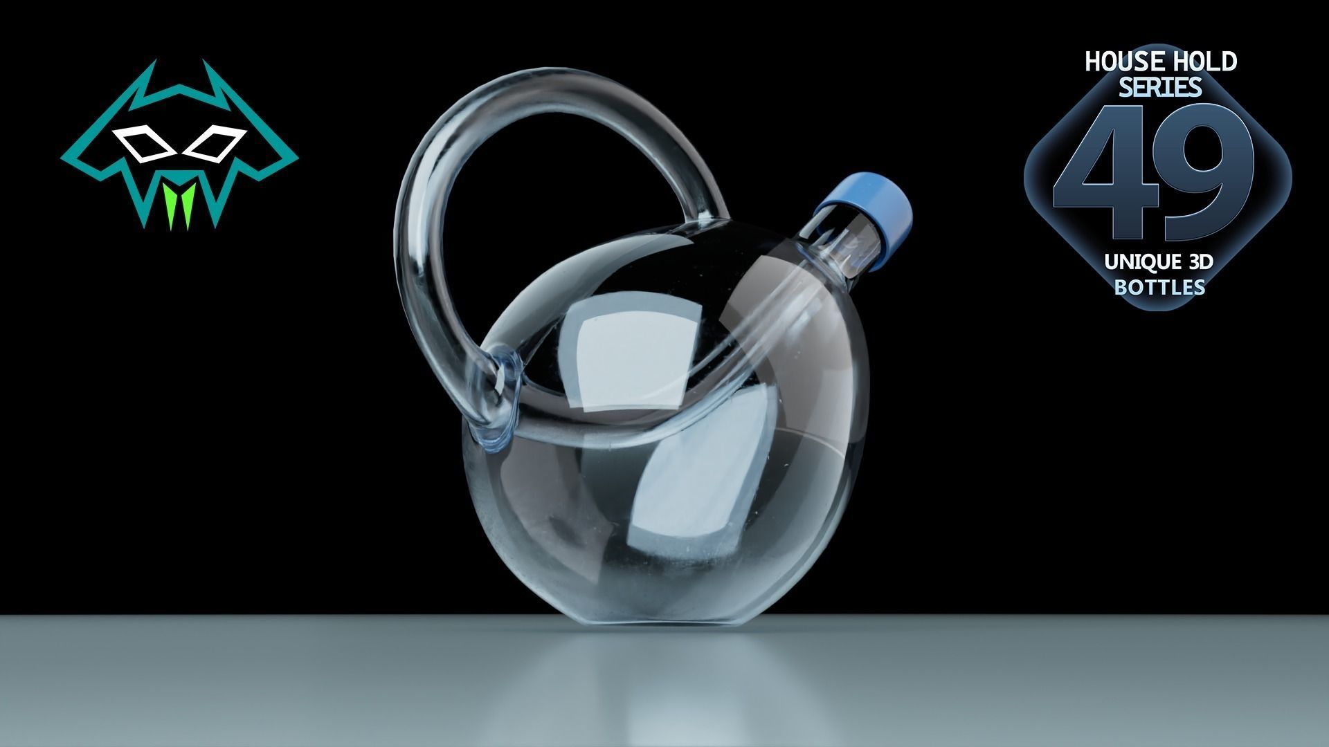 House Hold Series - 49 Unique 3D Bottles - 5th Batch Low-poly 3D model_4