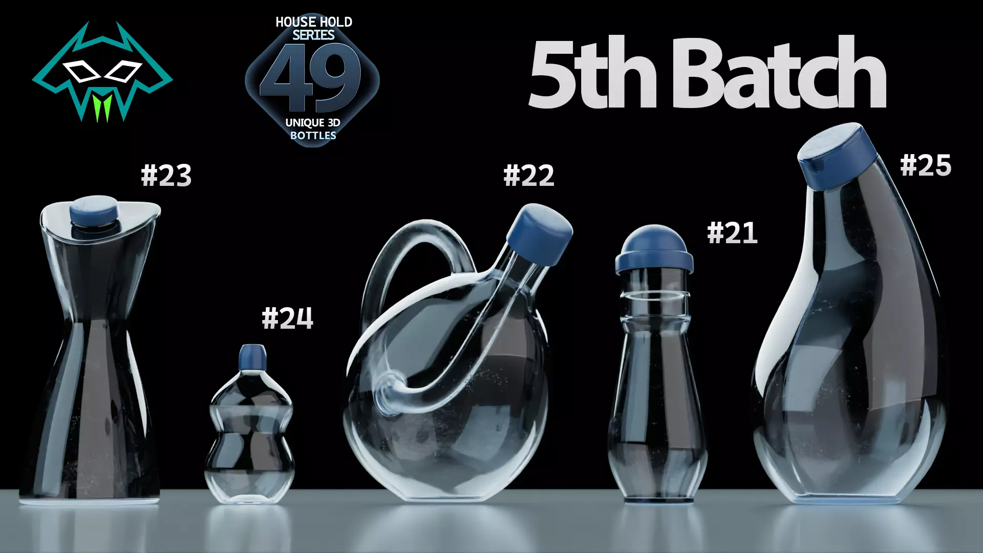 House Hold Series - 49 Unique 3D Bottles - 5th Batch Low-poly 3D model_0