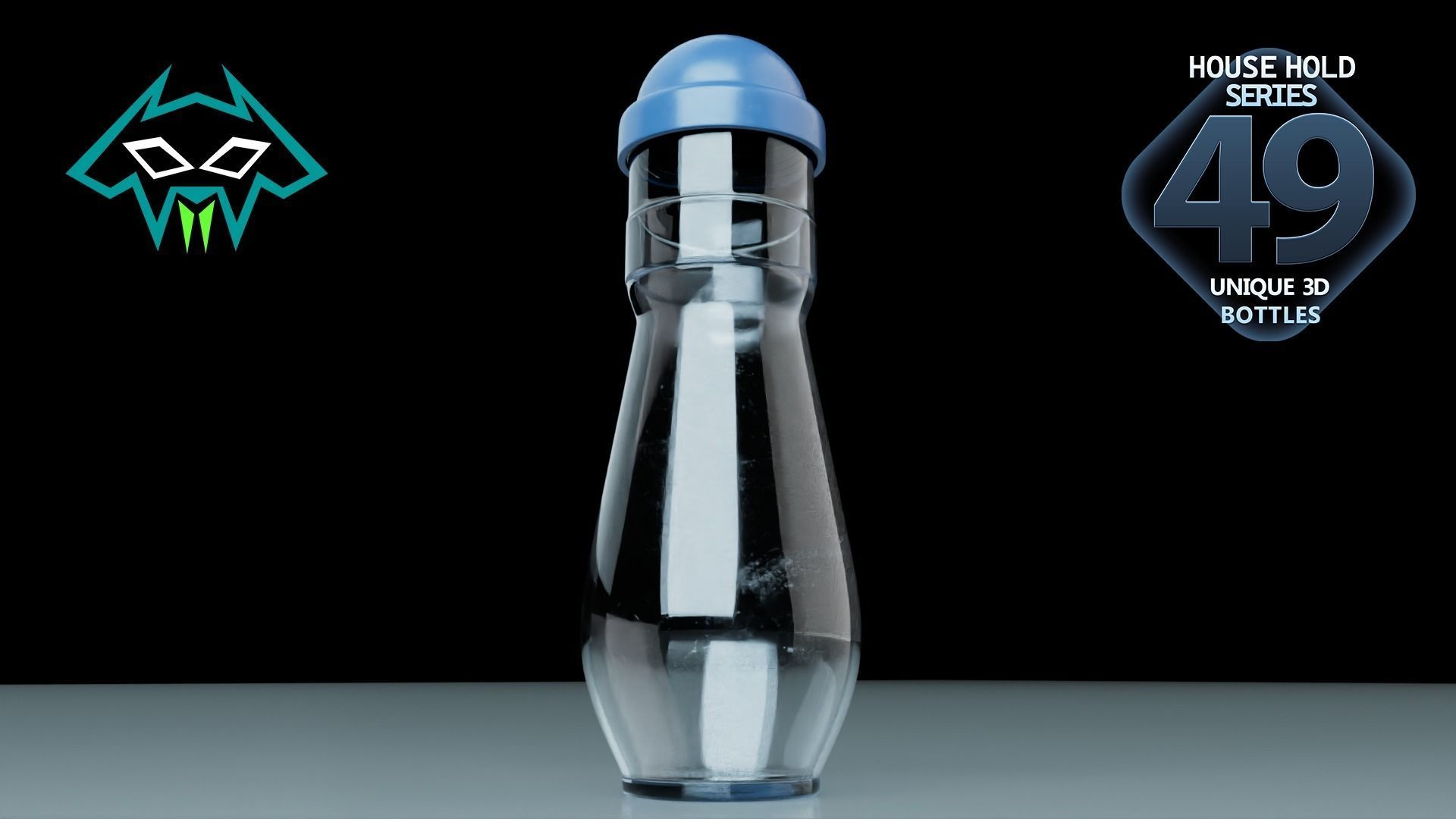 House Hold Series - 49 Unique 3D Bottles - 5th Batch Low-poly 3D model_3