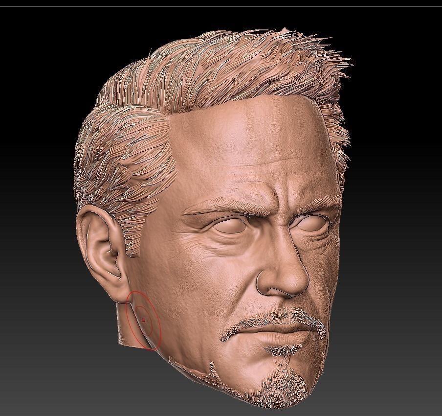 Tony stak 3D Head 3D print model 3D model_4