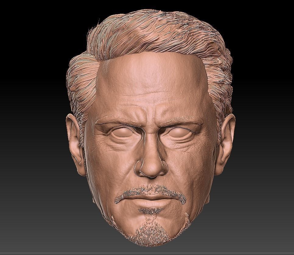 Tony stak 3D Head 3D print model 3D model_2