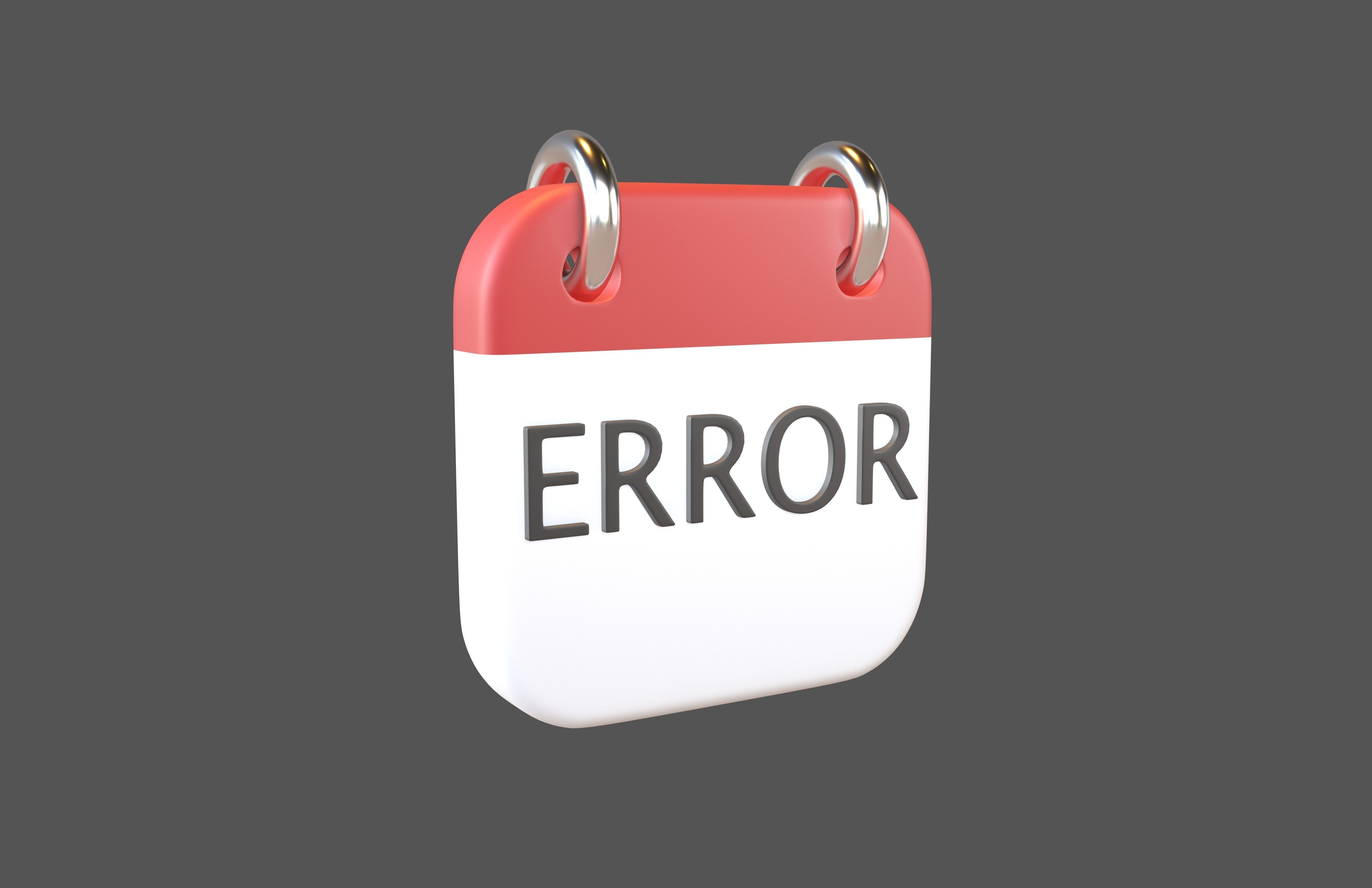 Error Calendar Icon v1 001 Low-poly 3D model_1