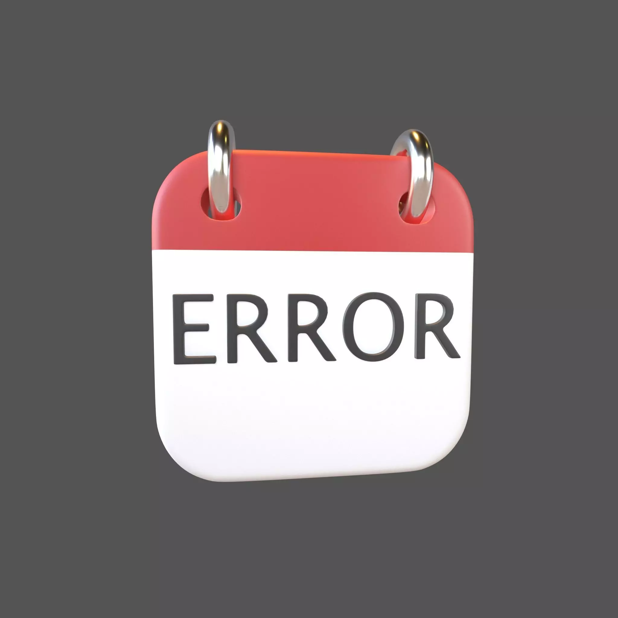 Error Calendar Icon v1 001 Low-poly 3D model_0