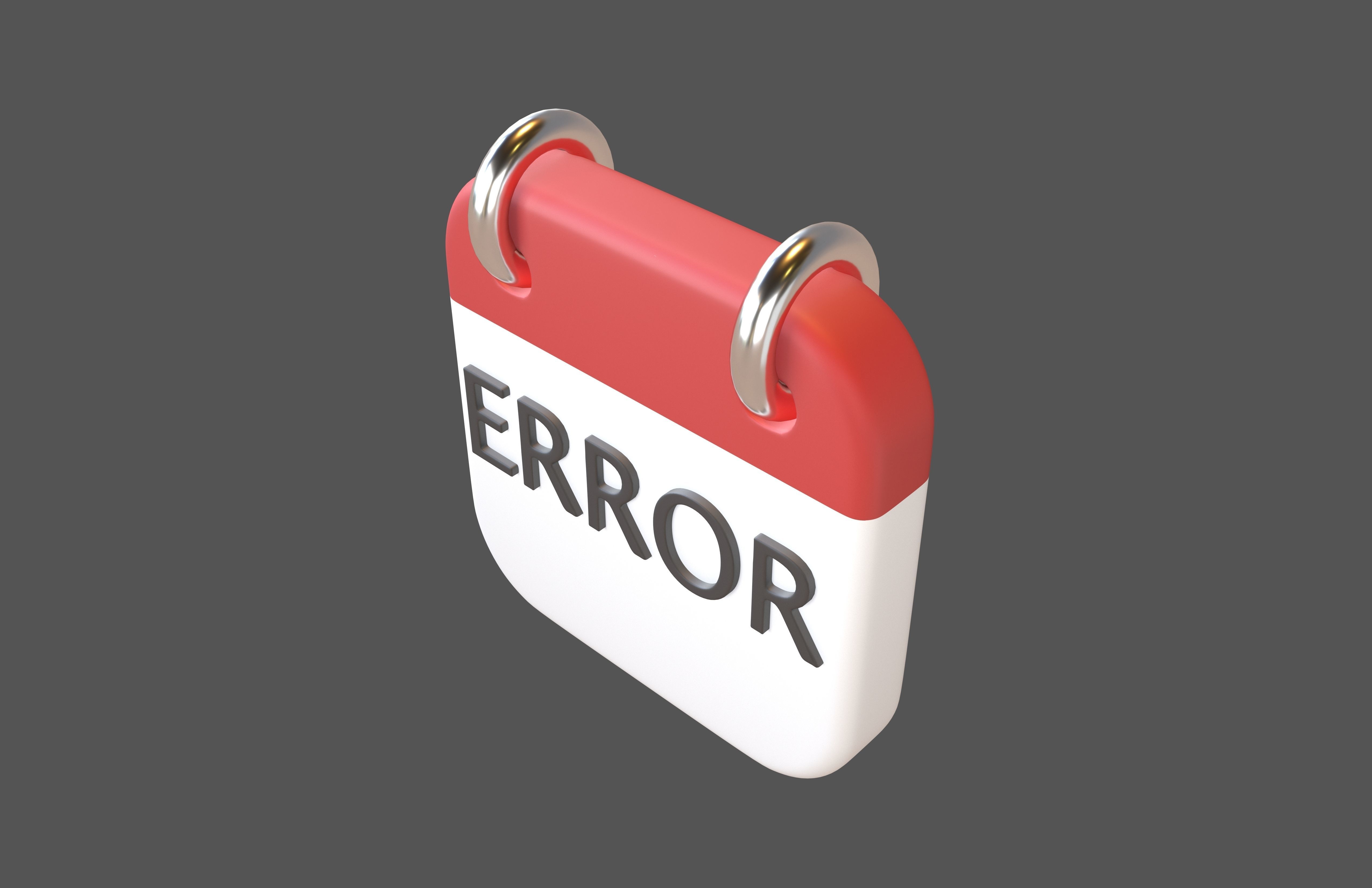 Error Calendar Icon v1 001 Low-poly 3D model_2