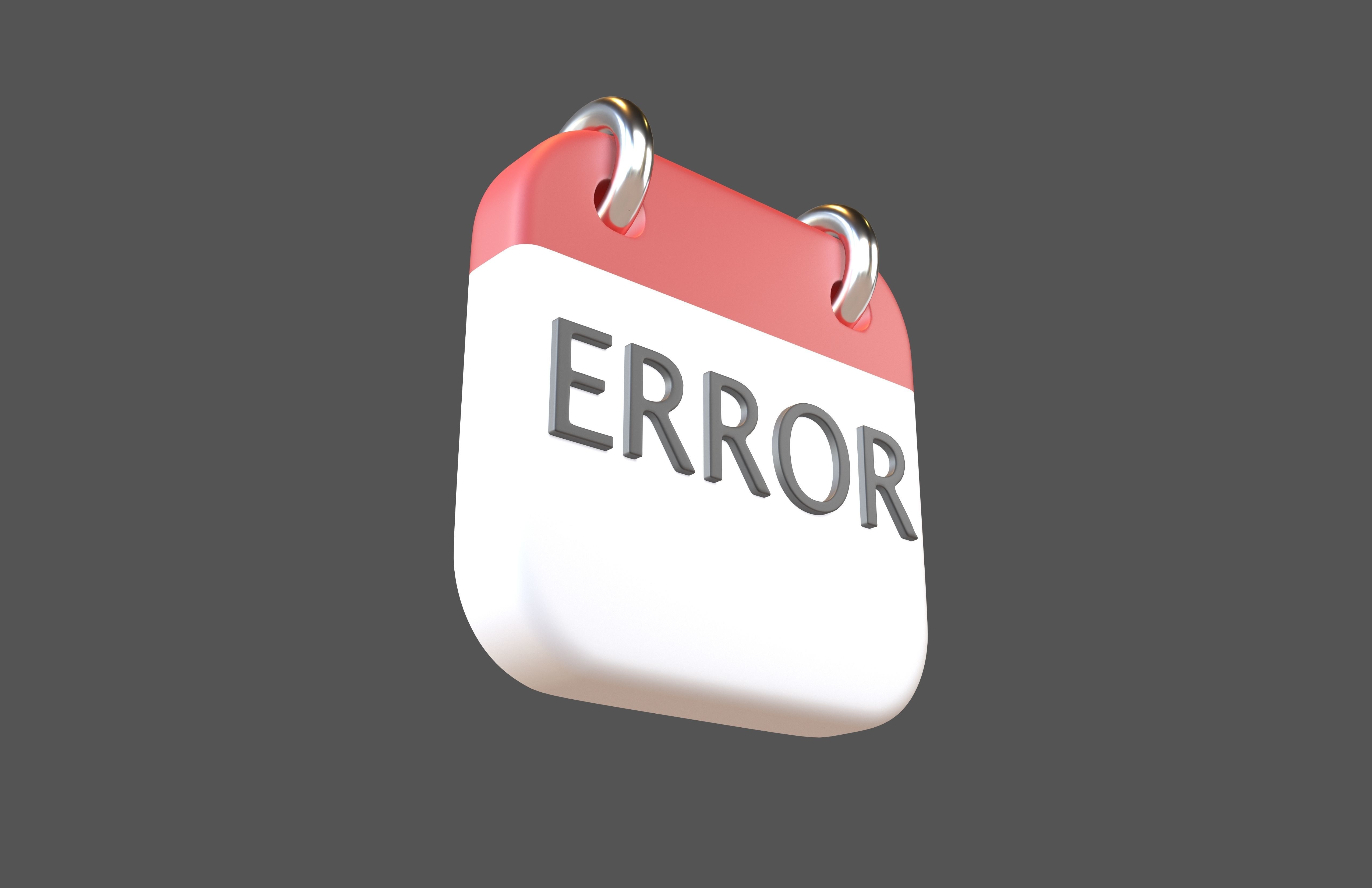 Error Calendar Icon v1 001 Low-poly 3D model_3