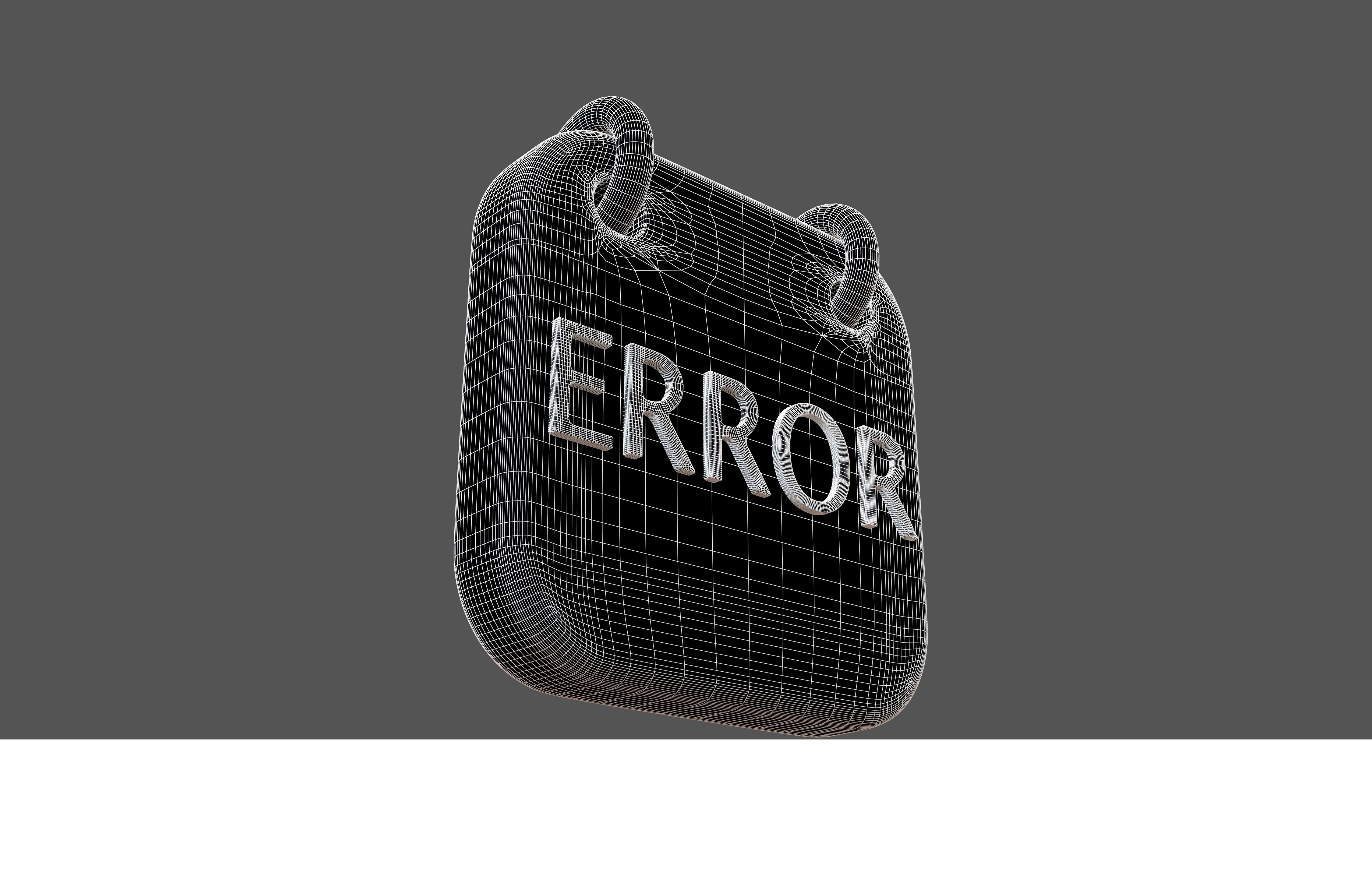 Error Calendar Icon v1 001 Low-poly 3D model_7