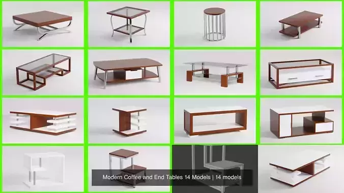 Modern Coffee and End Tables 14 Models