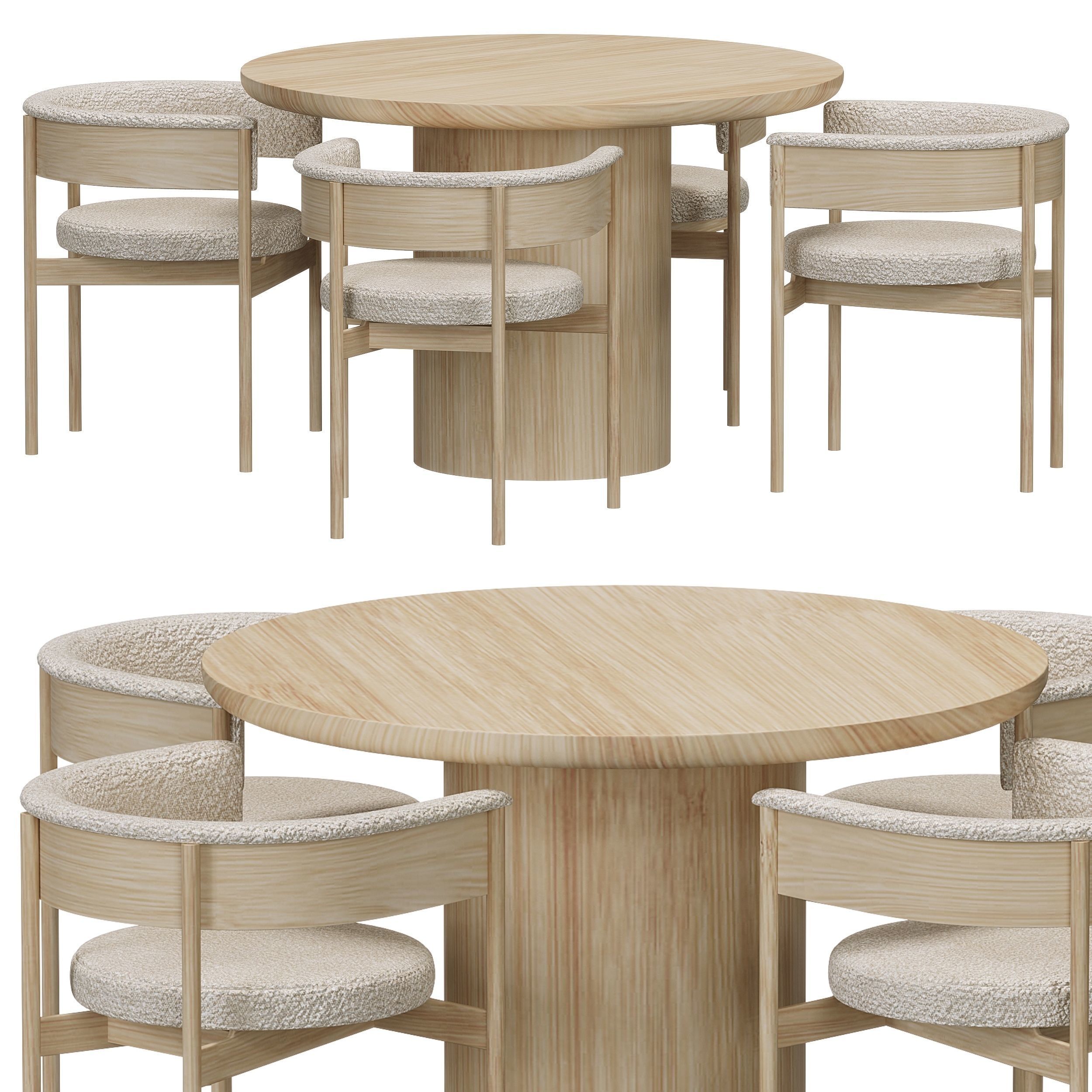 N-SC01 chair by Norm Architects Dining Table 3D model_1