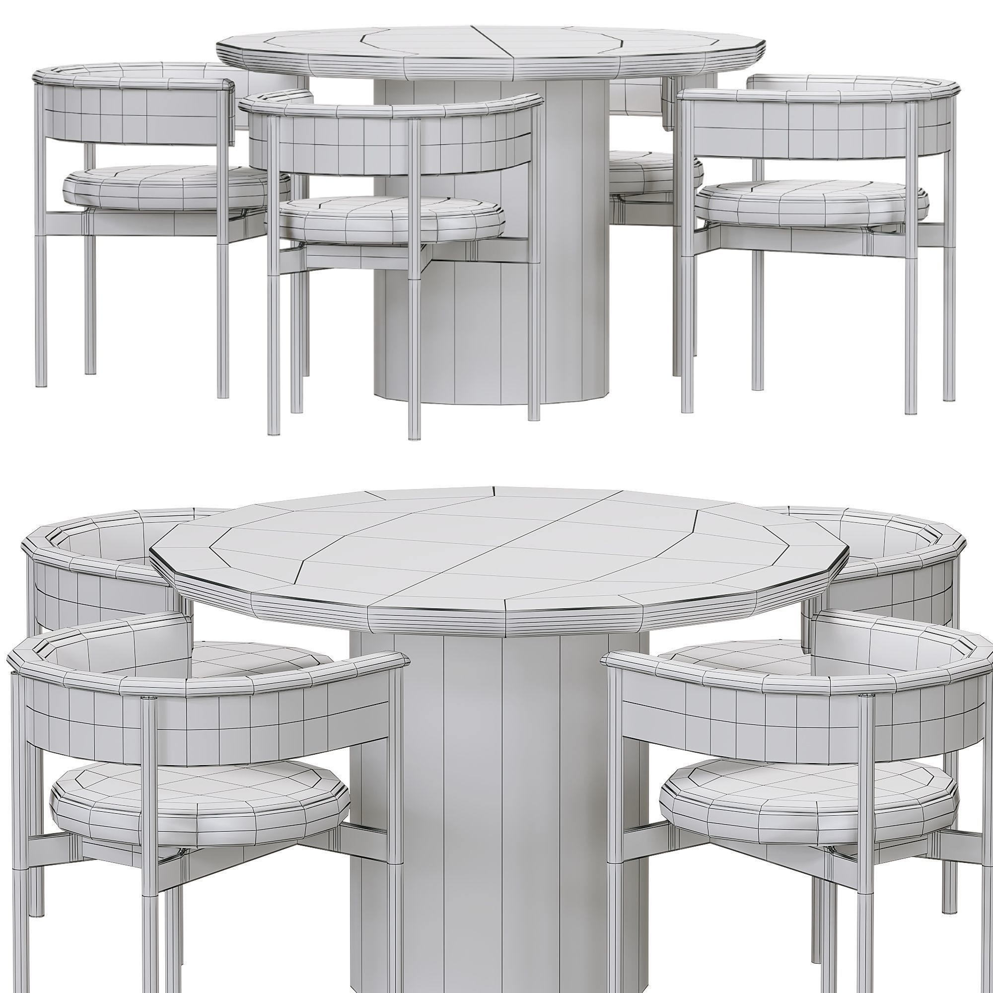 N-SC01 chair by Norm Architects Dining Table 3D model_2