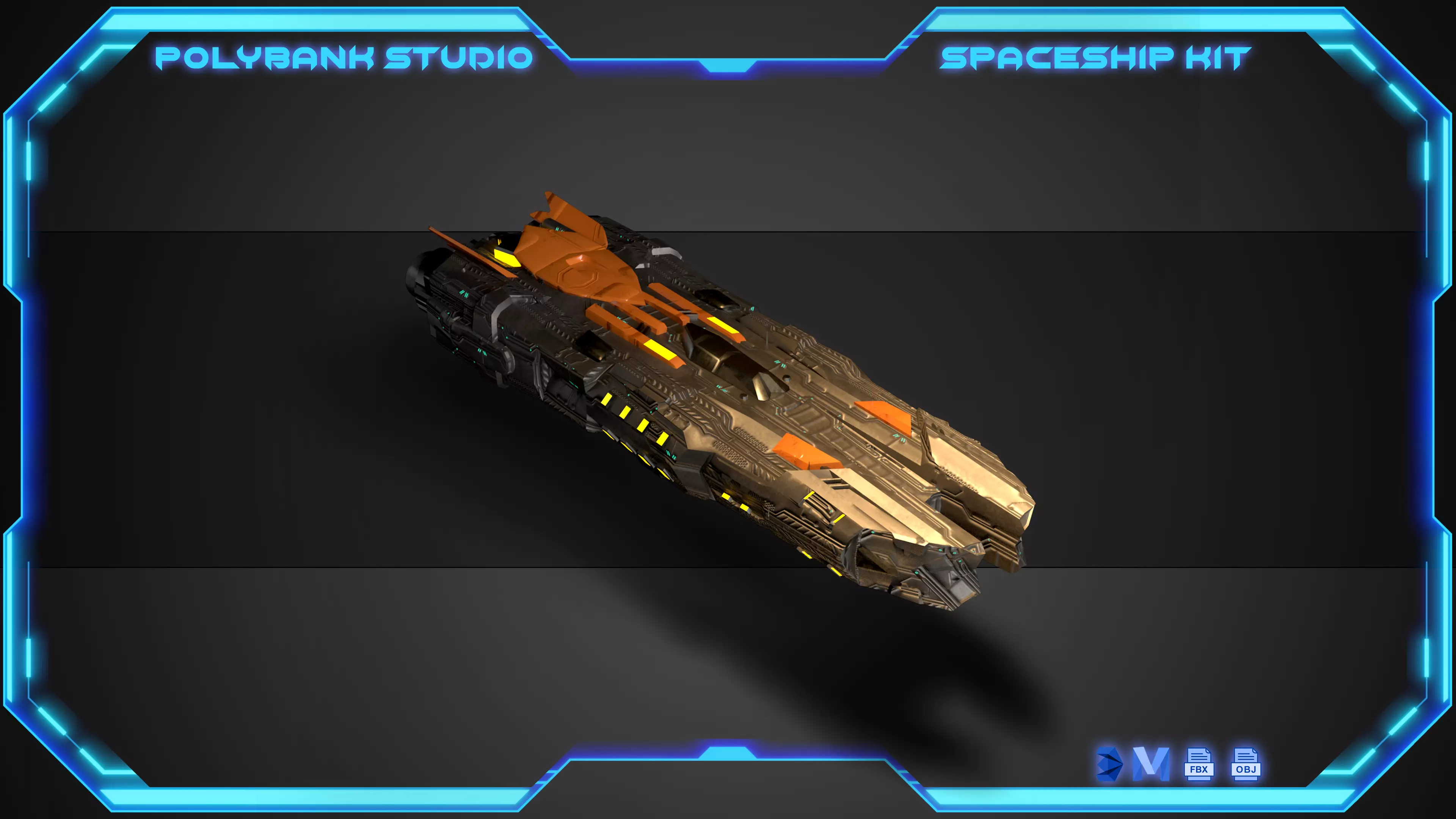 PolyBank Spaceship N03 Low-poly 3D model_0