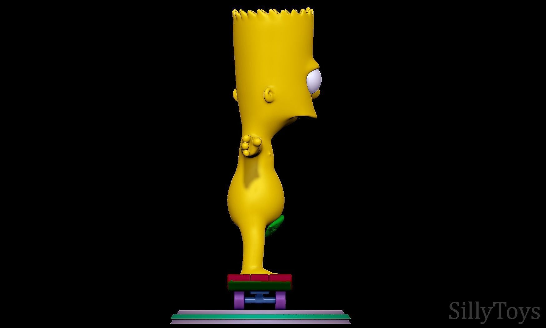 Bart Simpson Skating Naked - The Simpsons 3D print model_3