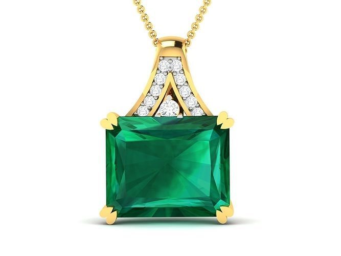 Women Emerald diamond Pendants 3D print model