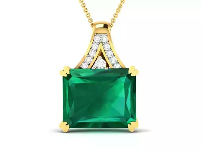 Women Emerald diamond Pendants 3D print model Women Emerald diamond Pendants 3D print model