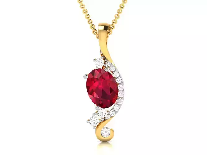 Women Oval Diamond Pendants
