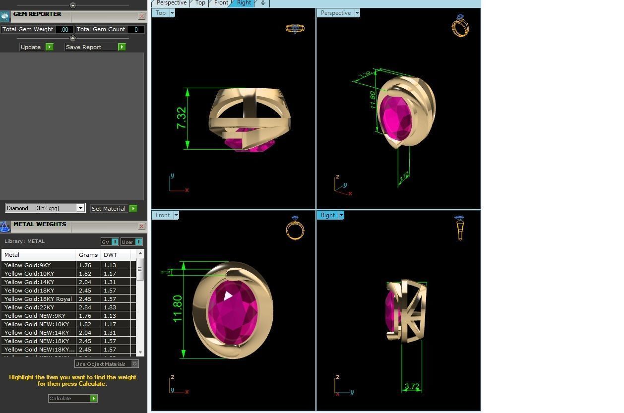 Women Oval Diamond Pendants 3D print model_7