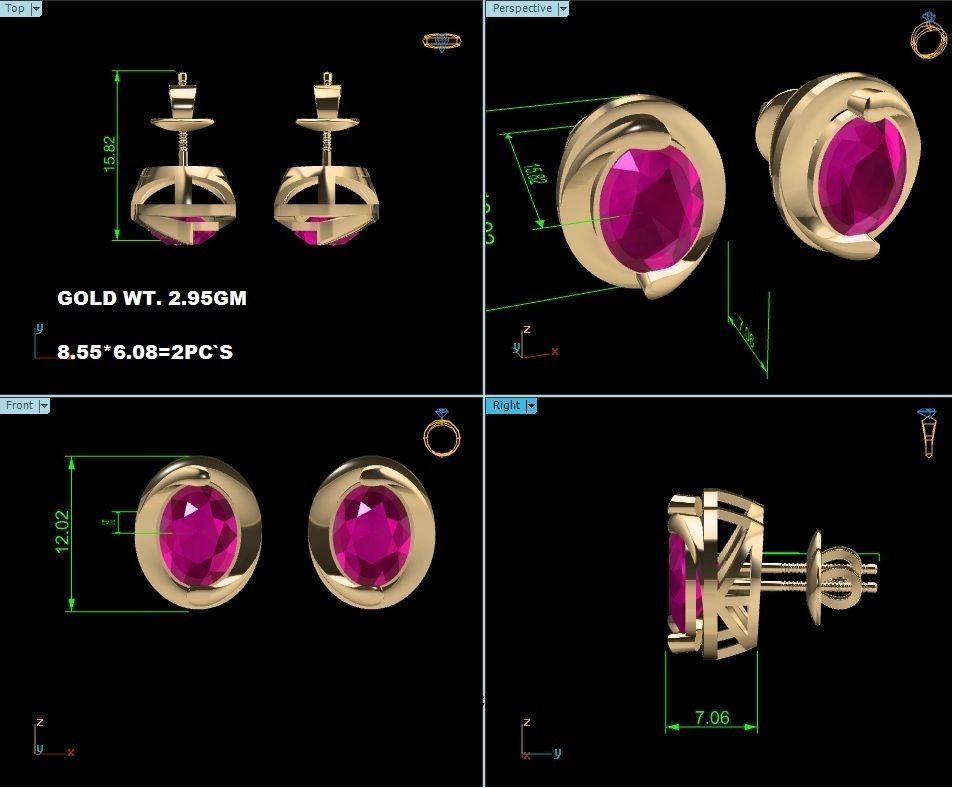 Women Oval Diamond Pendants 3D print model_6