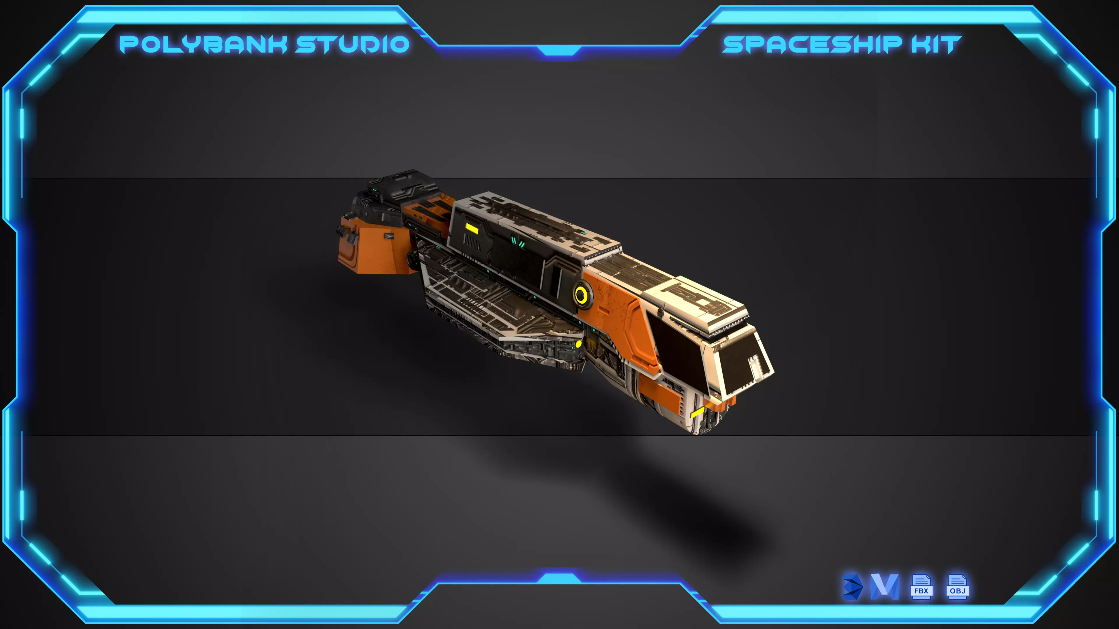 PolyBank Spaceship N05 Low-poly 3D model_0