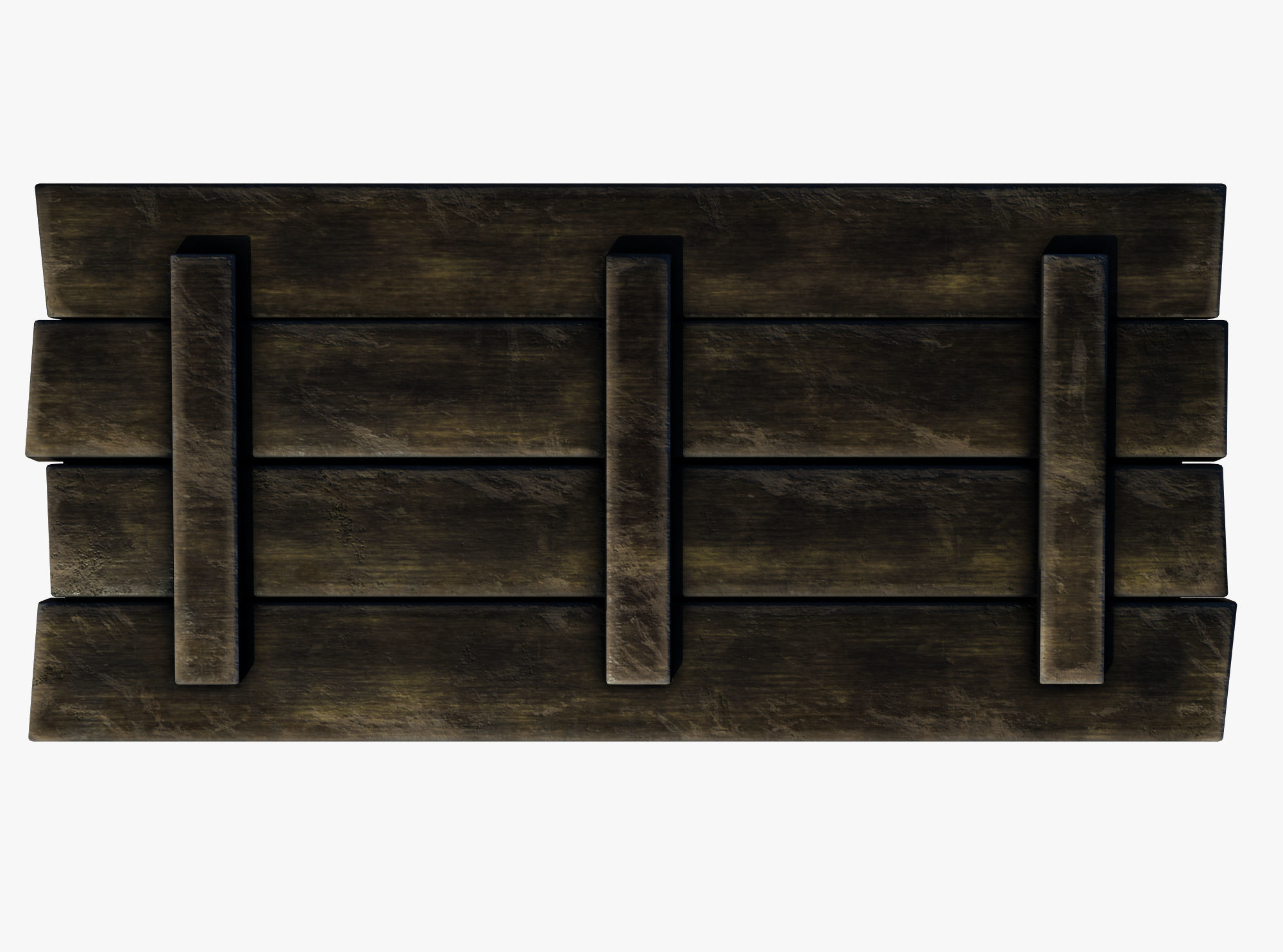 wooden case Low-poly 3D model_2