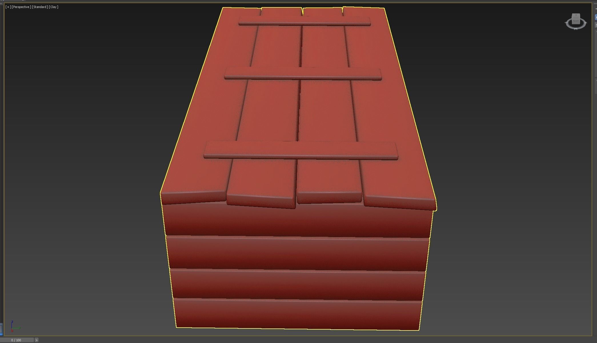 wooden case Low-poly 3D model_4