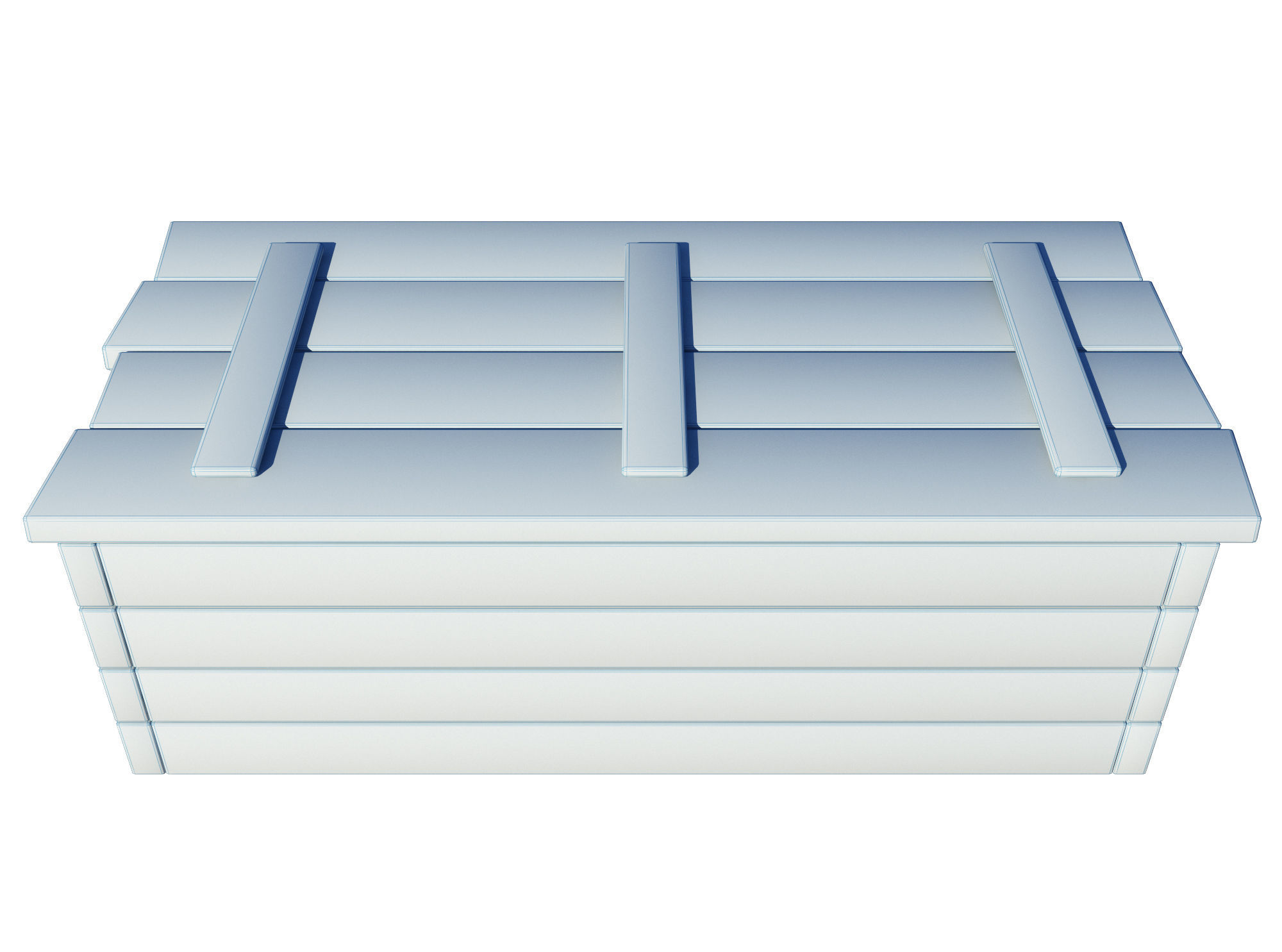 wooden case Low-poly 3D model_3