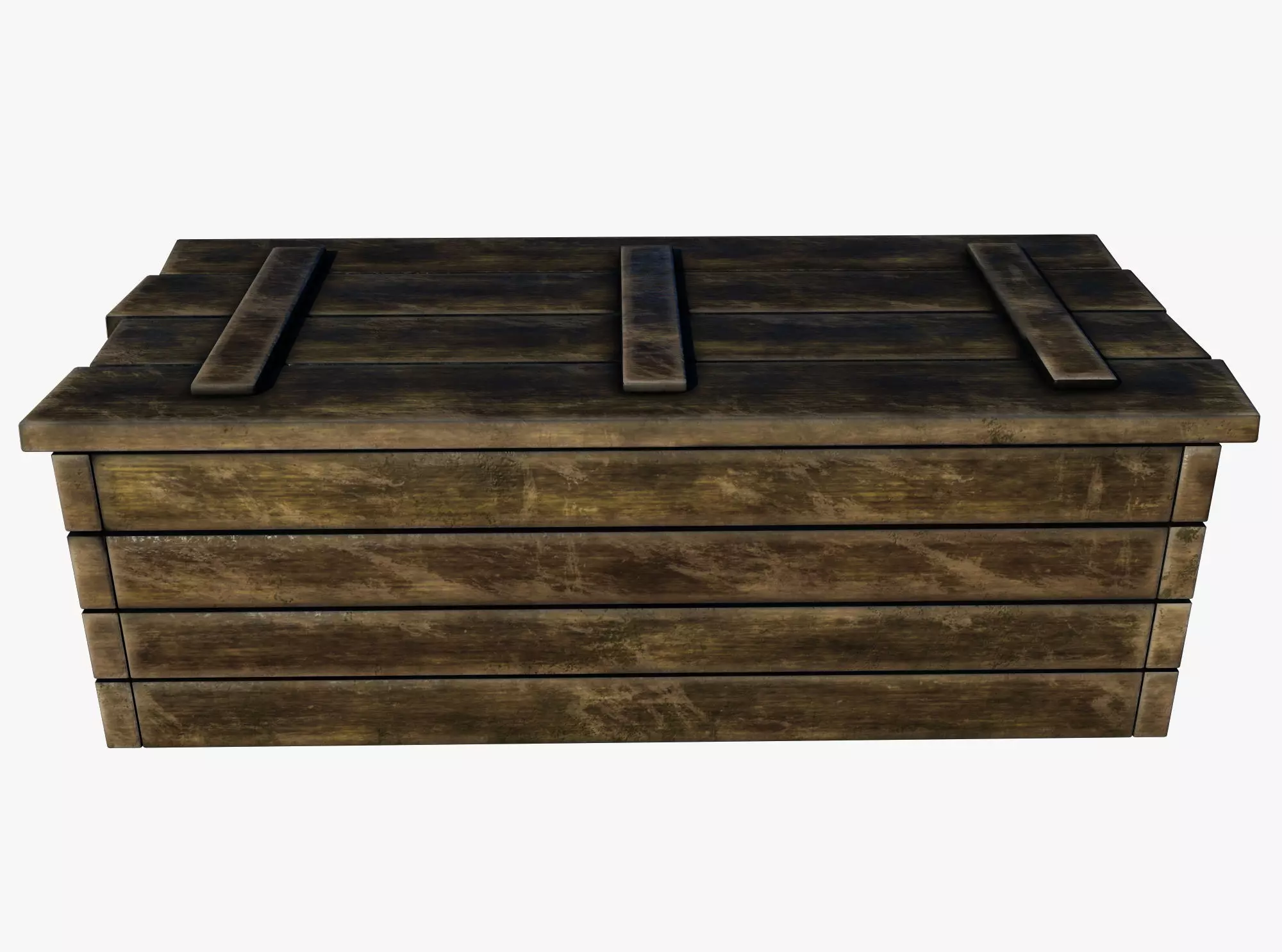 wooden case Low-poly 3D model_0