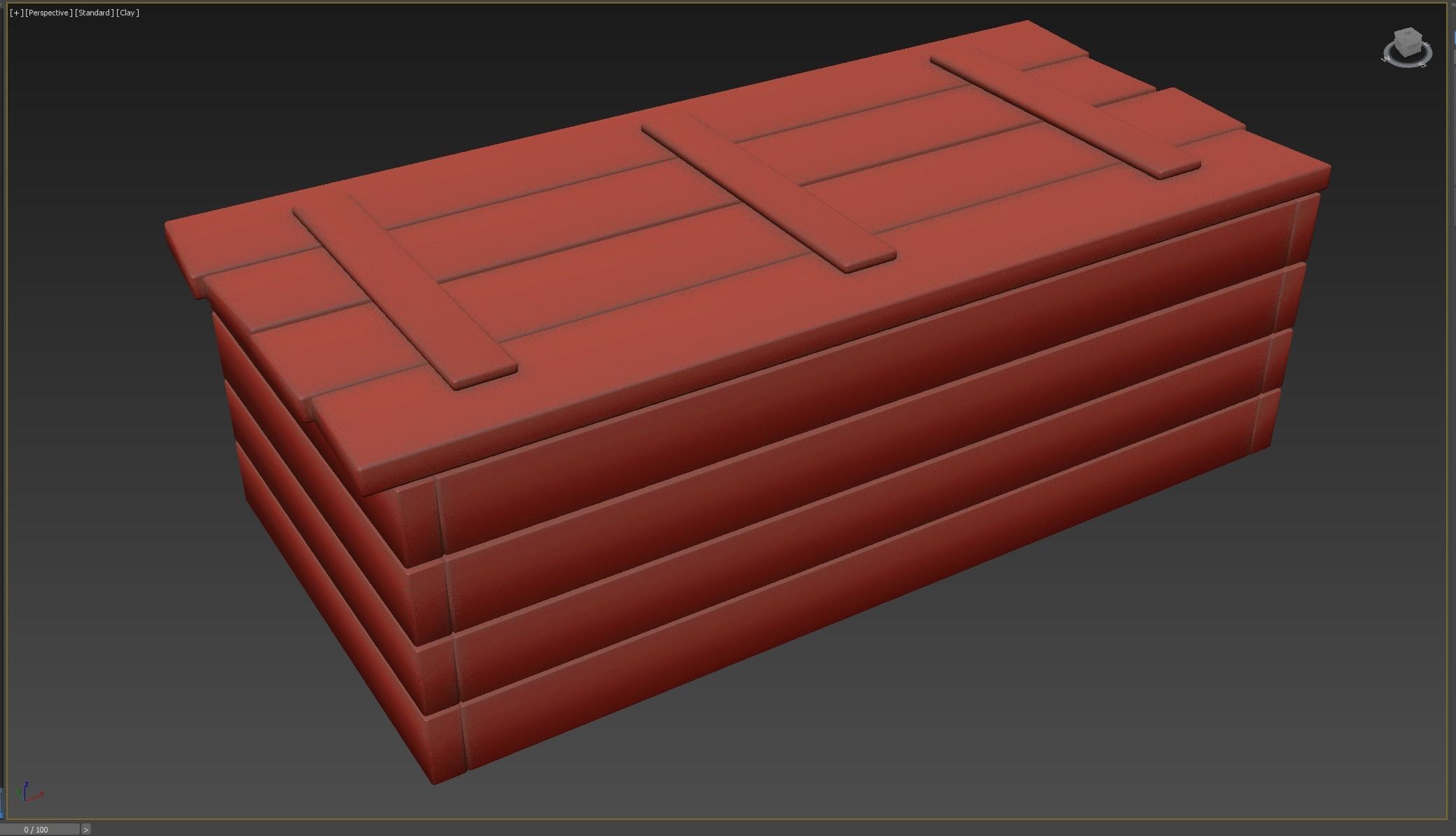 wooden case Low-poly 3D model_5