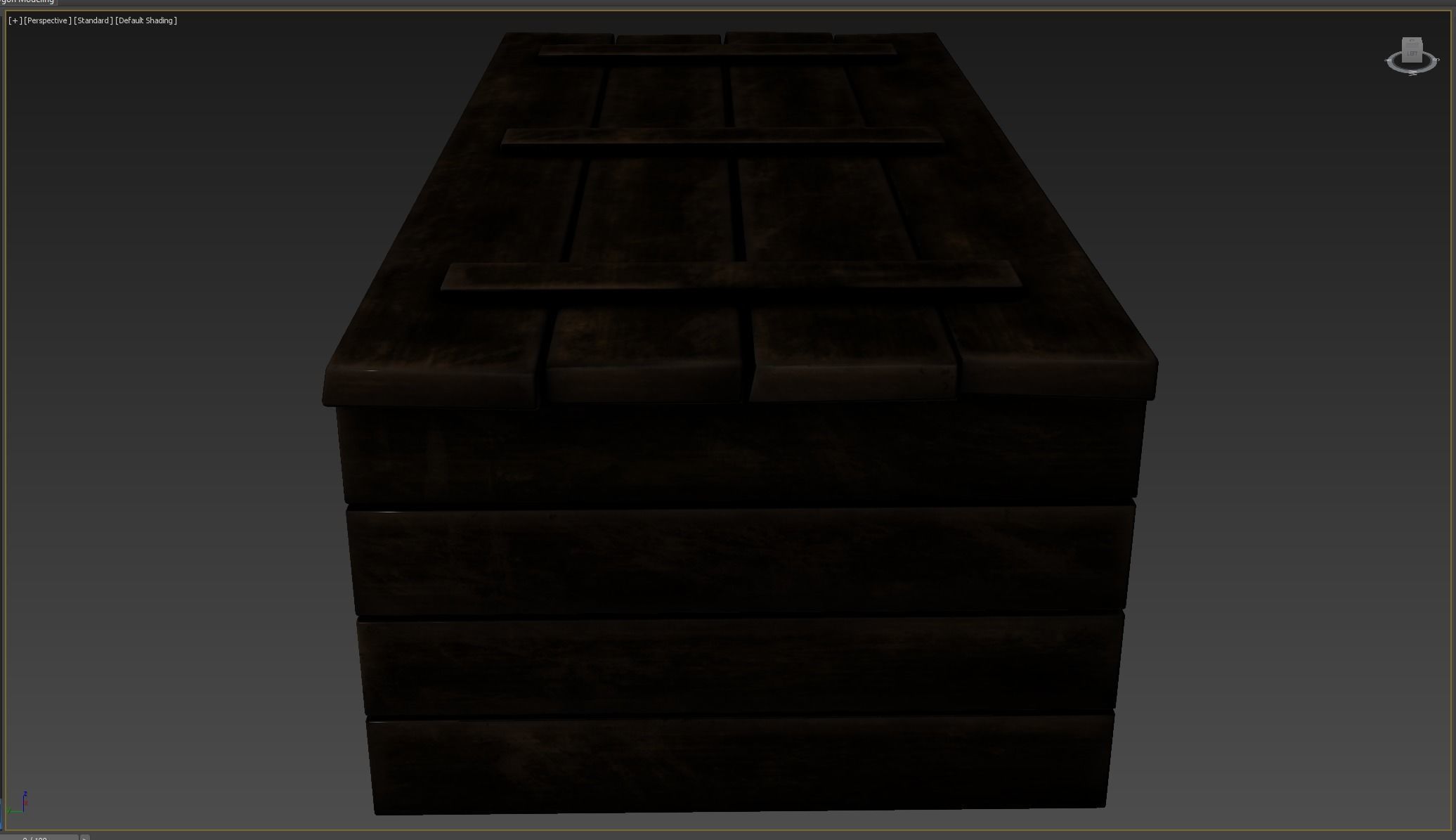 wooden case Low-poly 3D model_7
