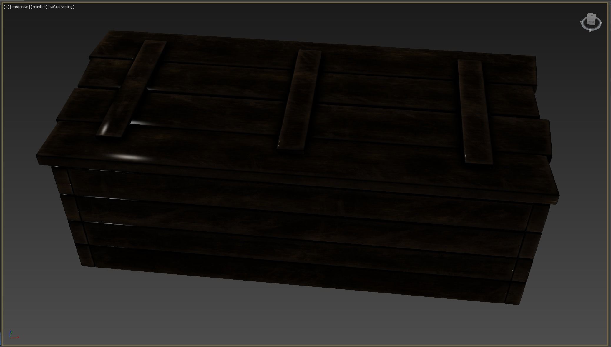 wooden case Low-poly 3D model_8