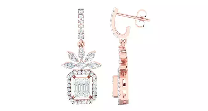 Women Earrings 3dm STL OBJ FBX Renders Details