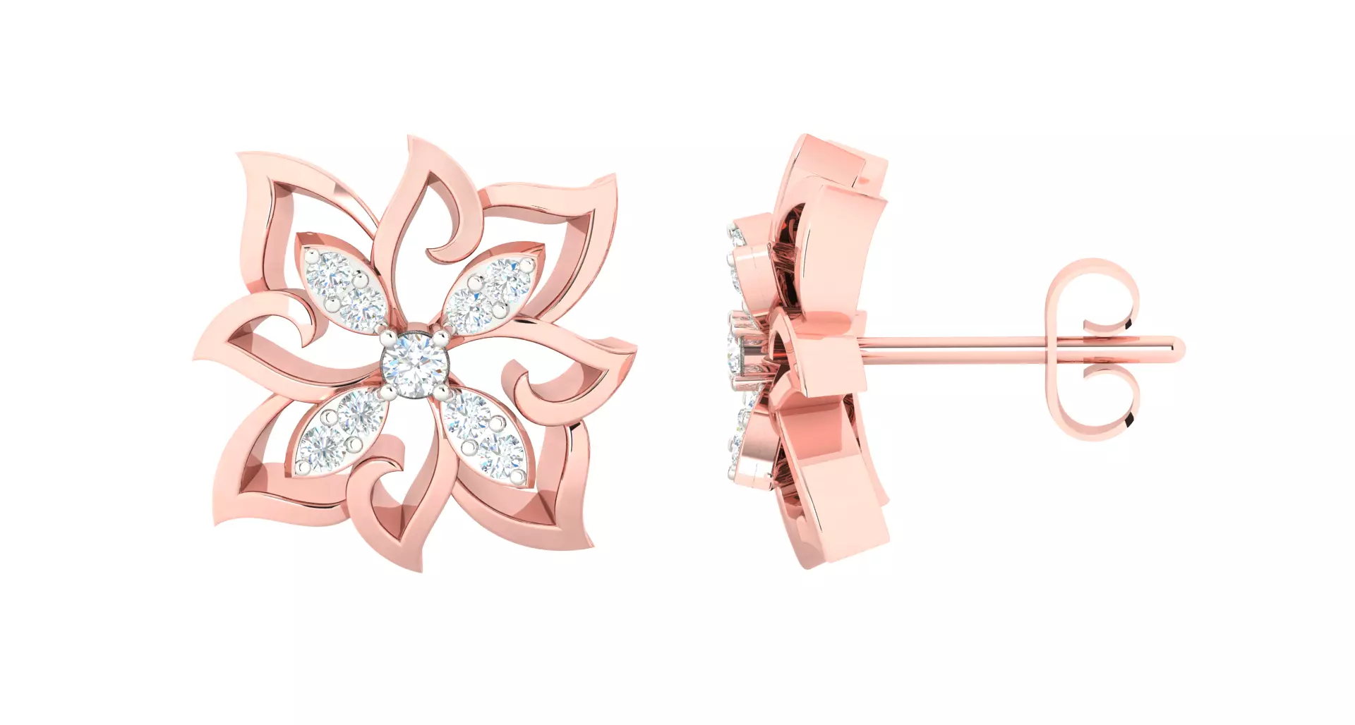 Women Earrings 3dm STL OBJ FBX Renders Details 3D print model_0