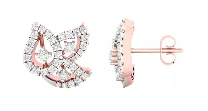 Women Earrings 3dm STL OBJ FBX Renders Details