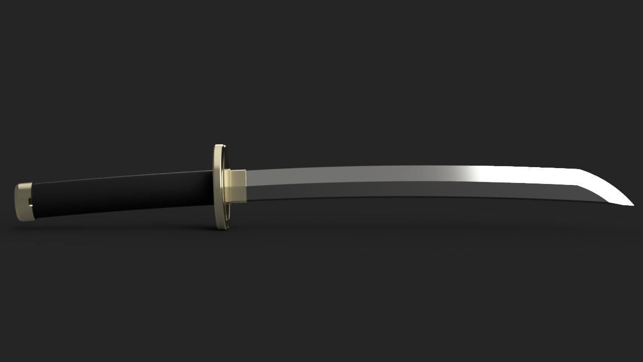 Demon Slayer Kimetsu no Yaiba - Genya Shinazugawa Wakizashi  3D print model_2