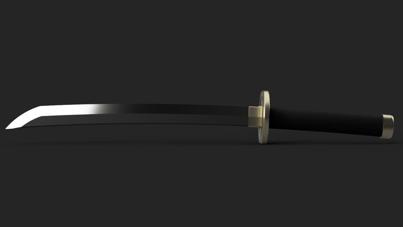Demon Slayer Kimetsu no Yaiba - Genya Shinazugawa Wakizashi  3D print model_3