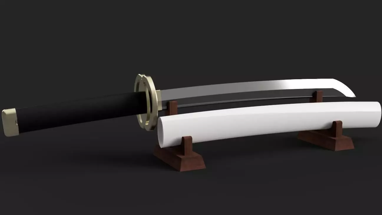 Demon Slayer Kimetsu no Yaiba - Genya Shinazugawa Wakizashi  3D print model_0