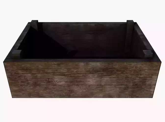 wooden case Low-poly 3D model