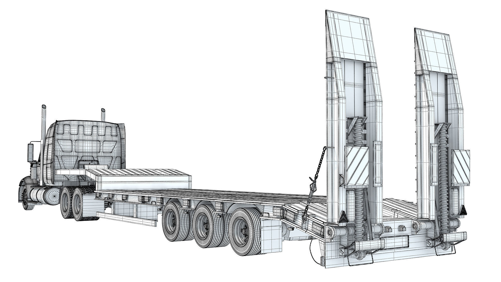 Lowboy Truck 3D model_17