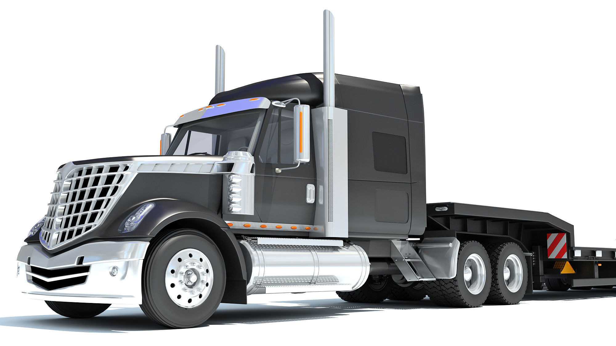 Lowboy Truck 3D model_12