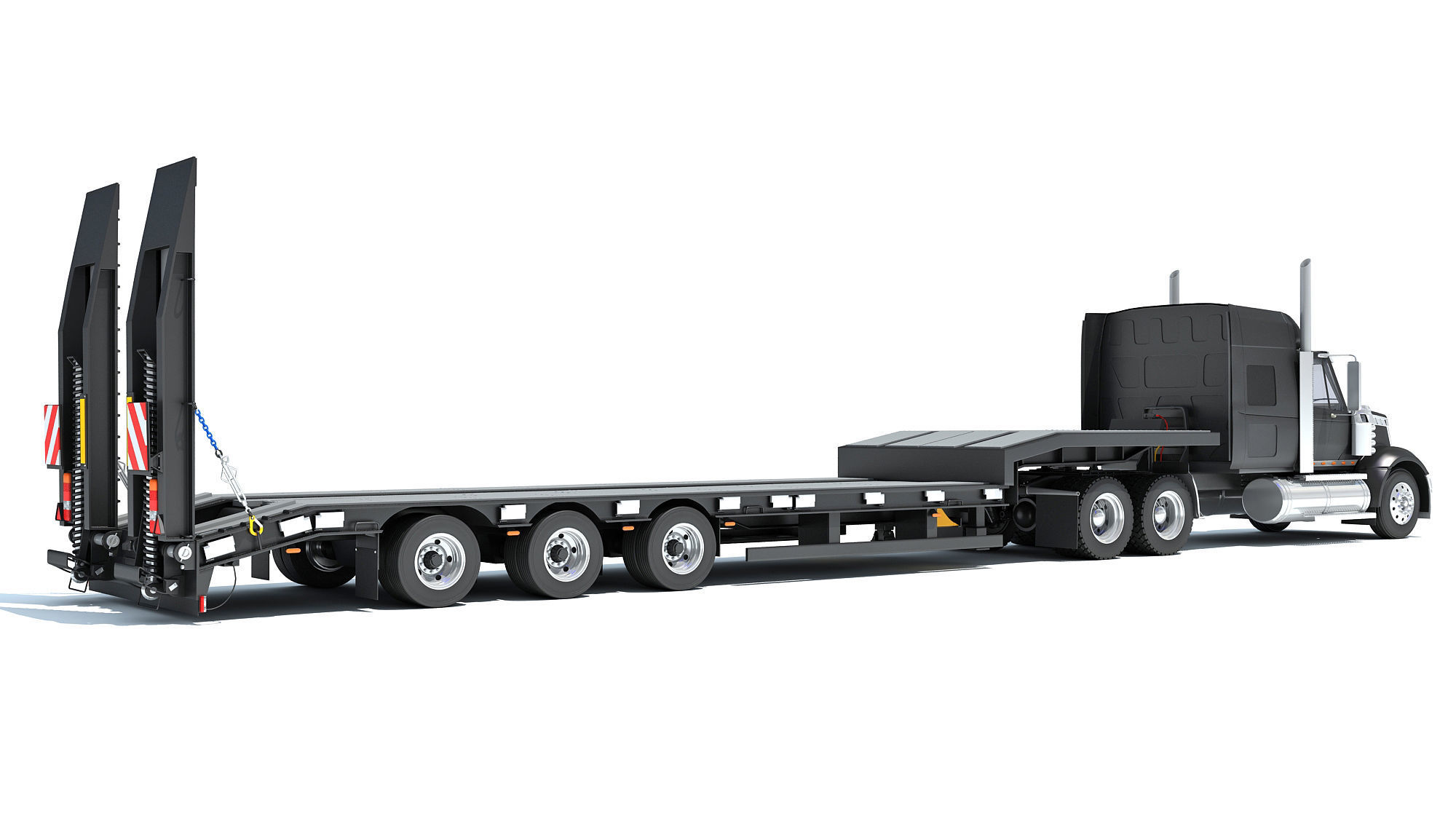 Lowboy Truck 3D model_4