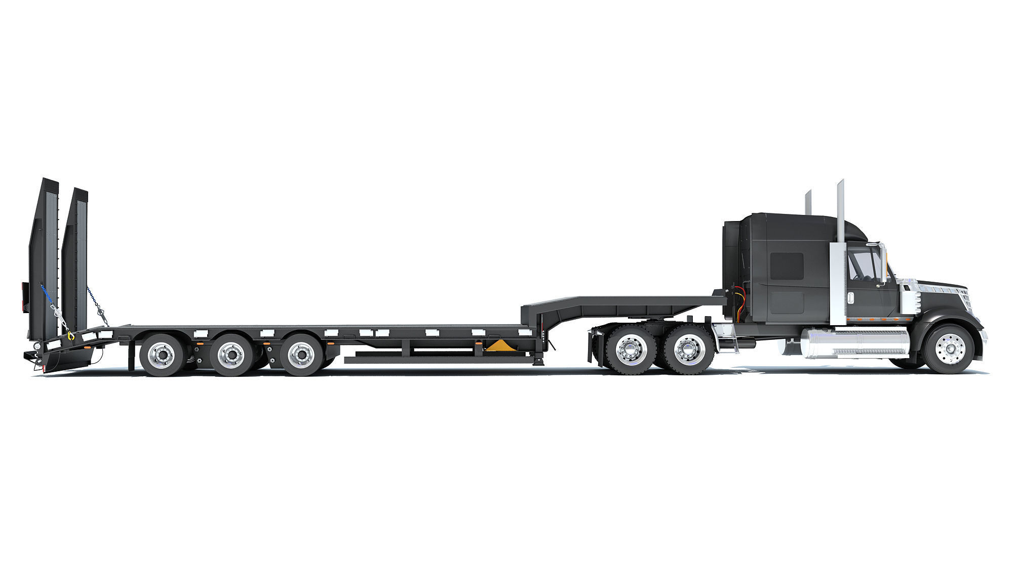 Lowboy Truck 3D model_5
