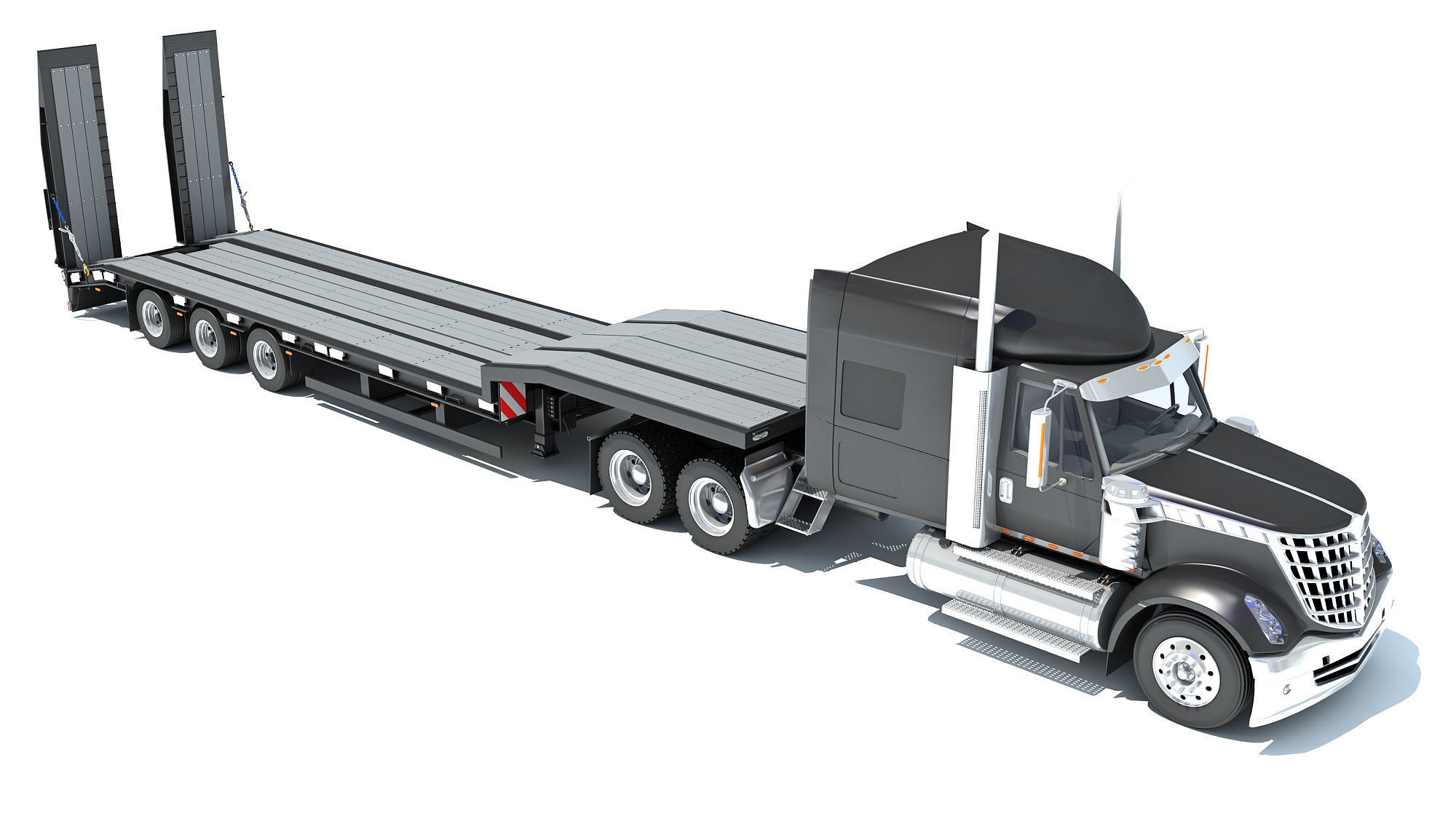 Lowboy Truck 3D model_7