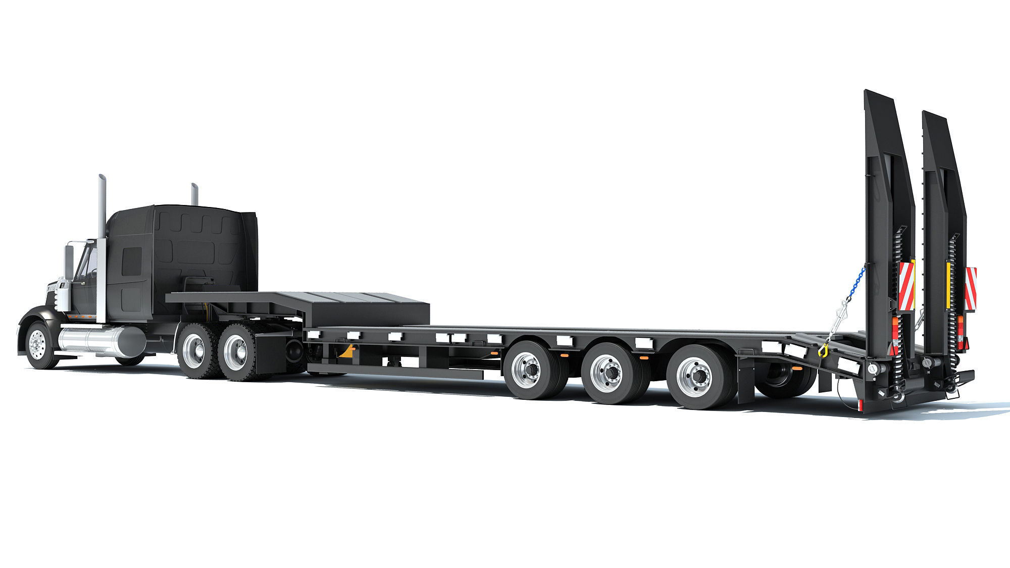 Lowboy Truck 3D model_2