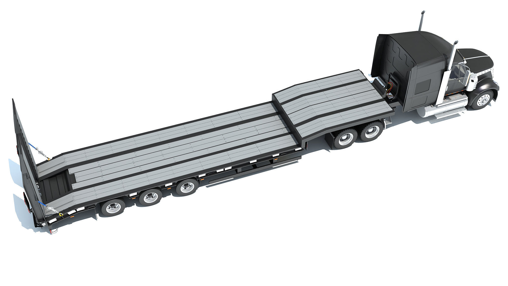 Lowboy Truck 3D model_6