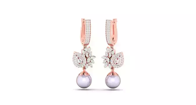 Women Earrings 3dm STL OBJ FBX Renders Details 3D print model