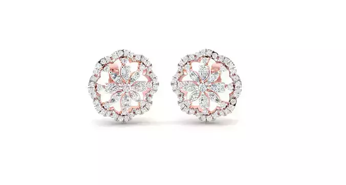 Women Earrings 3dm STL OBJ FBX Renders Details 3D print model