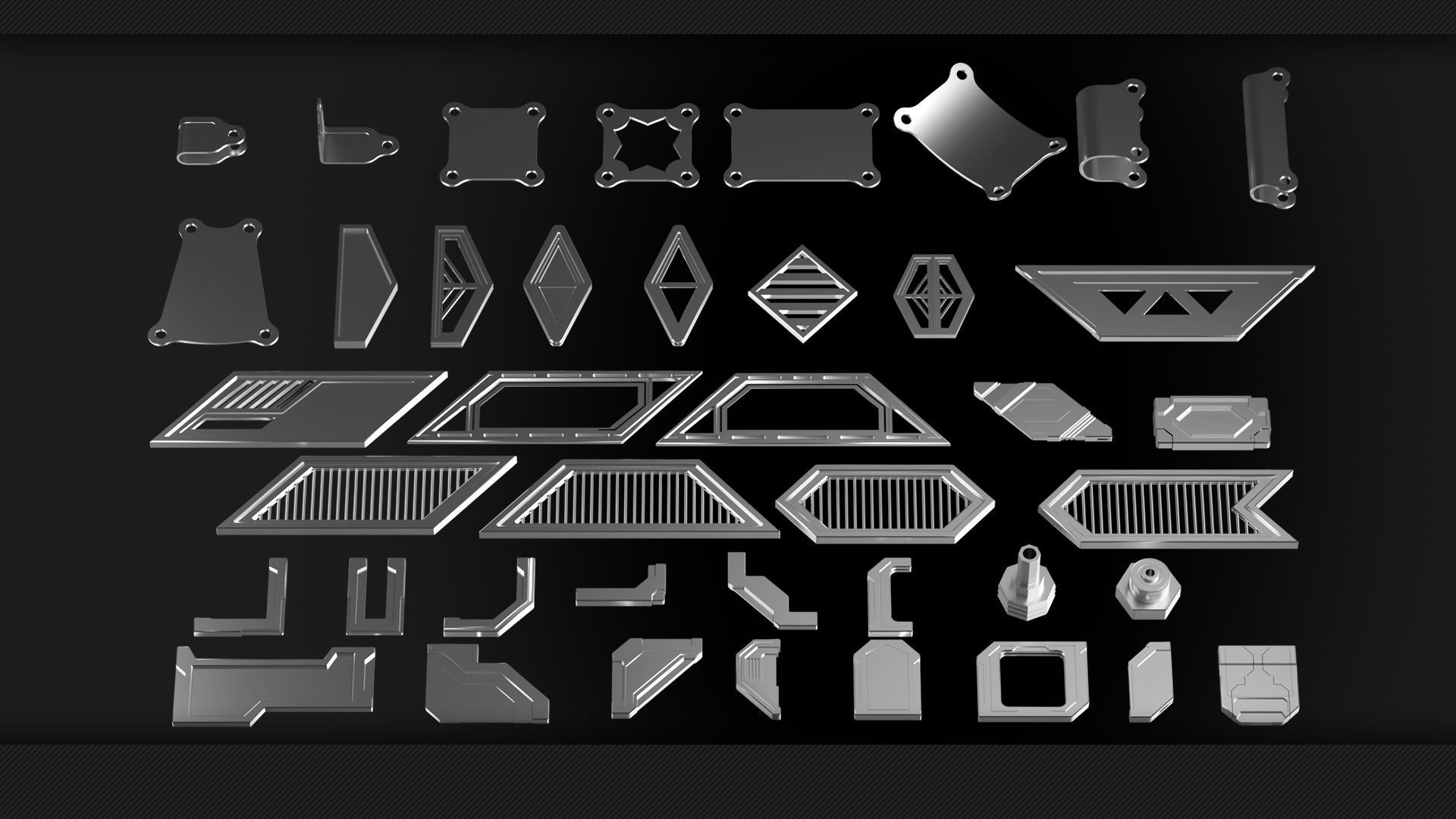 200 Sci-Fi Parts - KITBASH - VOL 05 3D model_5