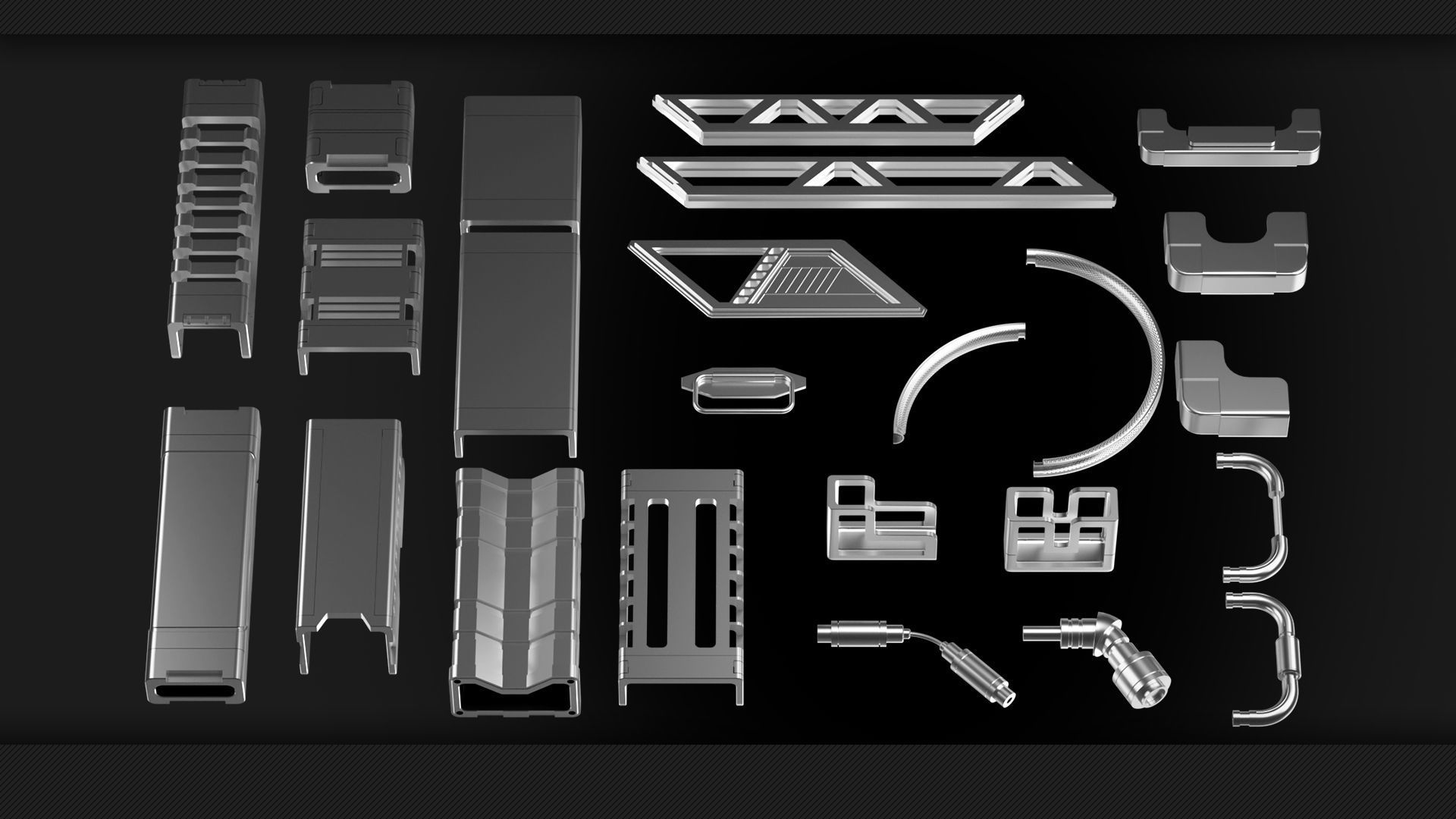 200 Sci-Fi Parts - KITBASH - VOL 05 3D model_7