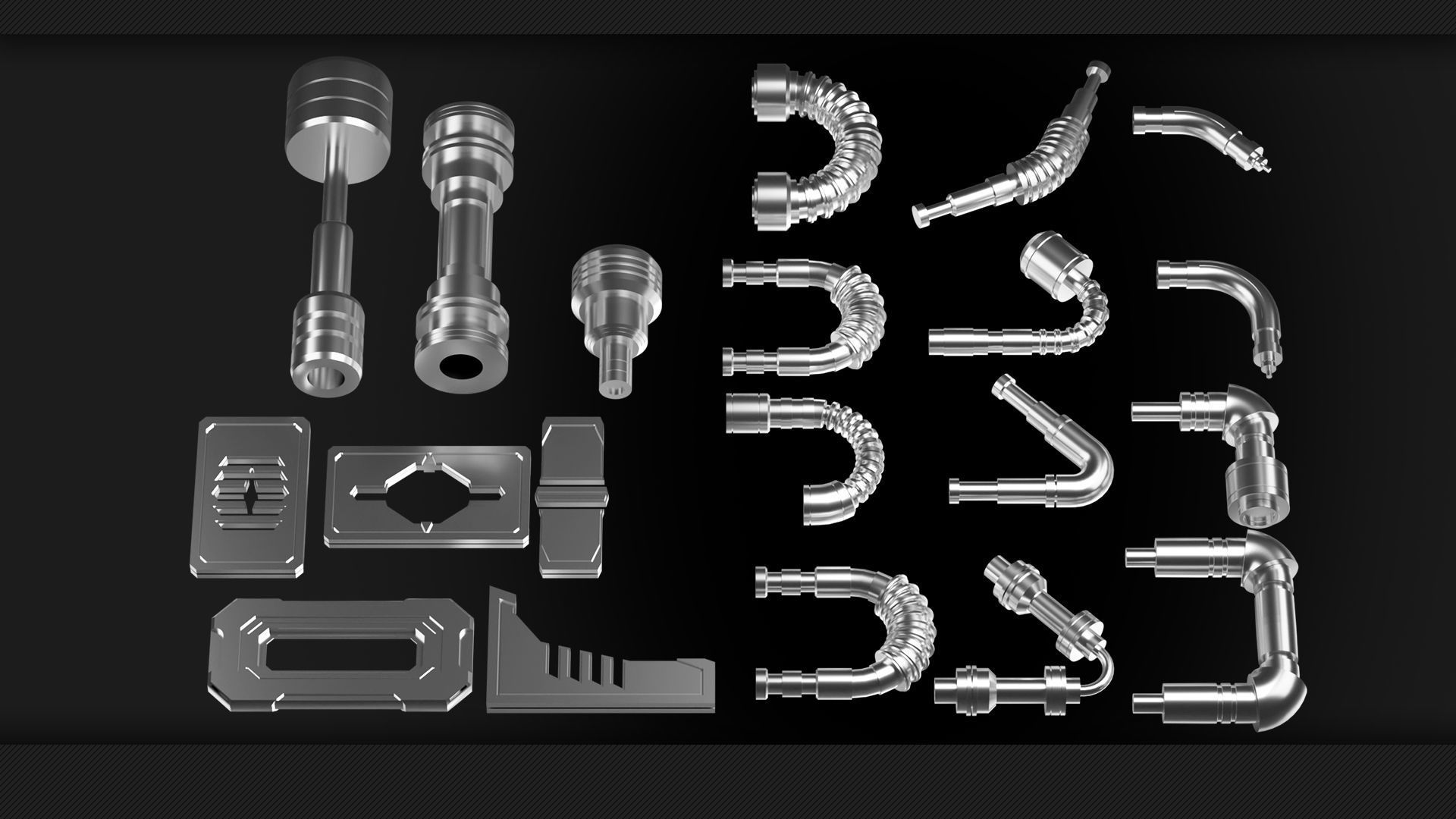 200 Sci-Fi Parts - KITBASH - VOL 05 3D model_8