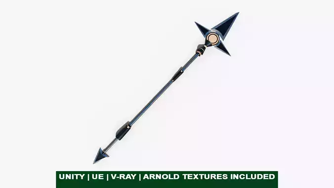 3D Fantasy Spear 03 Glow With PBR Low-poly 3D model