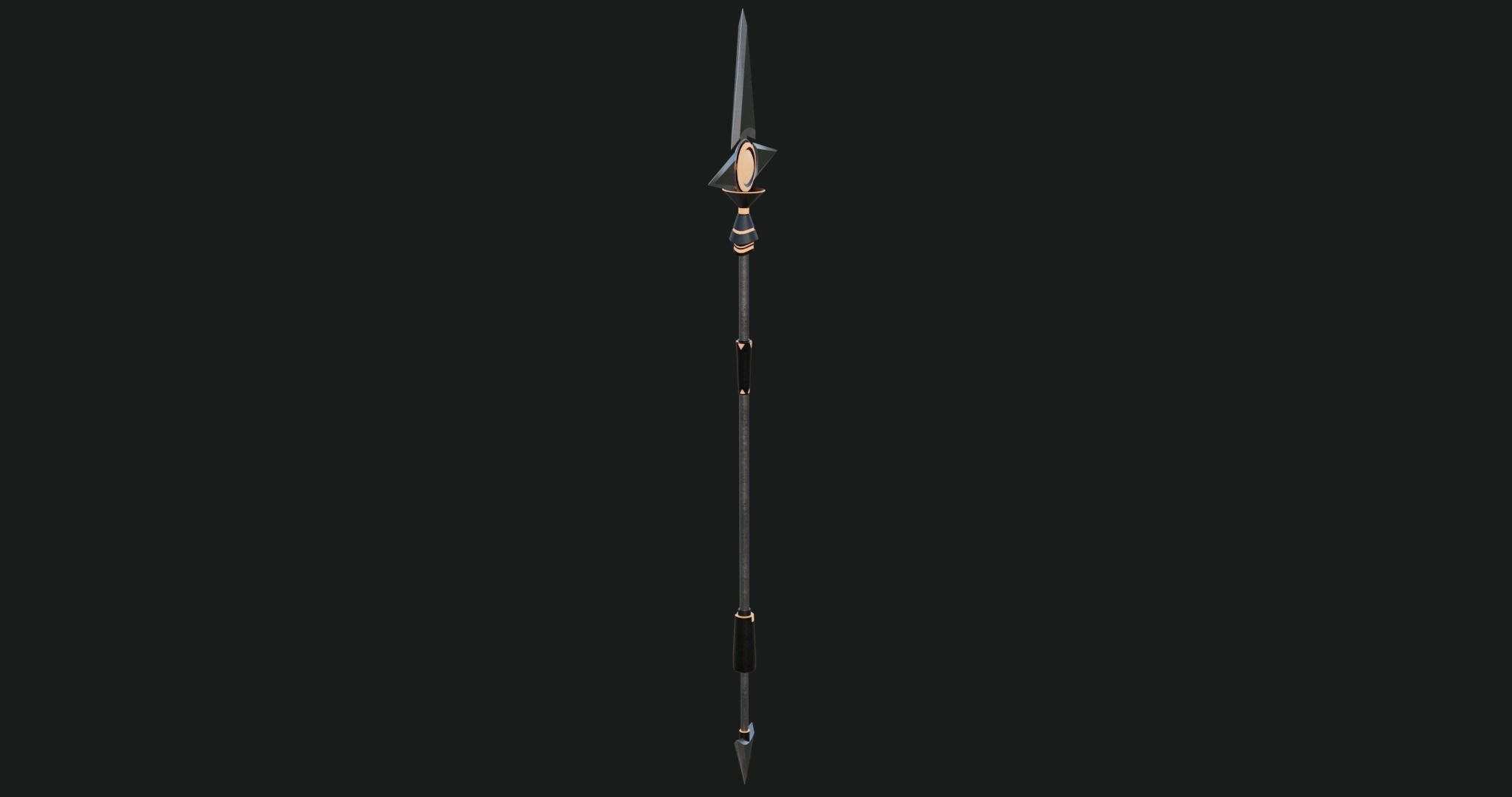3D Fantasy Spear 03 Glow With PBR Low-poly 3D model_5
